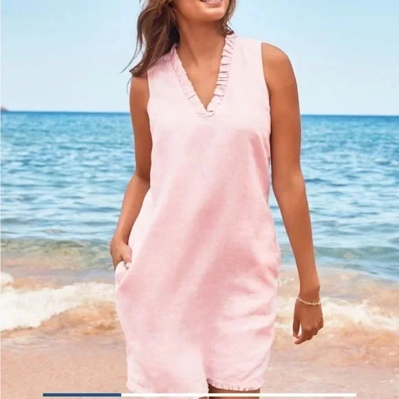 Tommy Bahama | Dresses | Tommy Bahama Two Palms Ruffle Linen Dress |  Poshmark